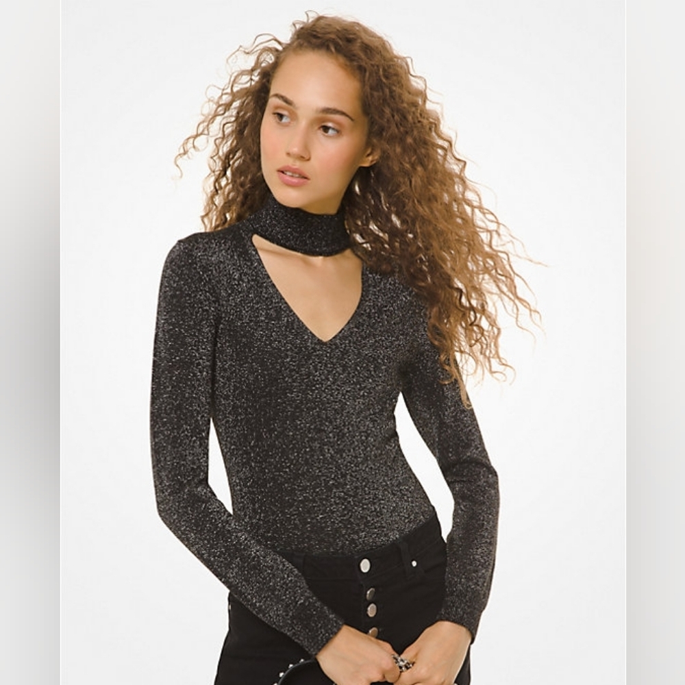 Michael Kors Sparkle Cut Out Sweater
